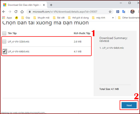 Chọn phiên bản thanh ghi của máy tính.